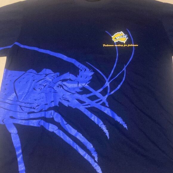 Y2K Fisherman’s t shirt AOP Wrap around lobster RARE - Picture 5 of 8